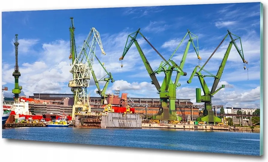 Fotó üvegfestmény Gdansk Hajógyár 120x60