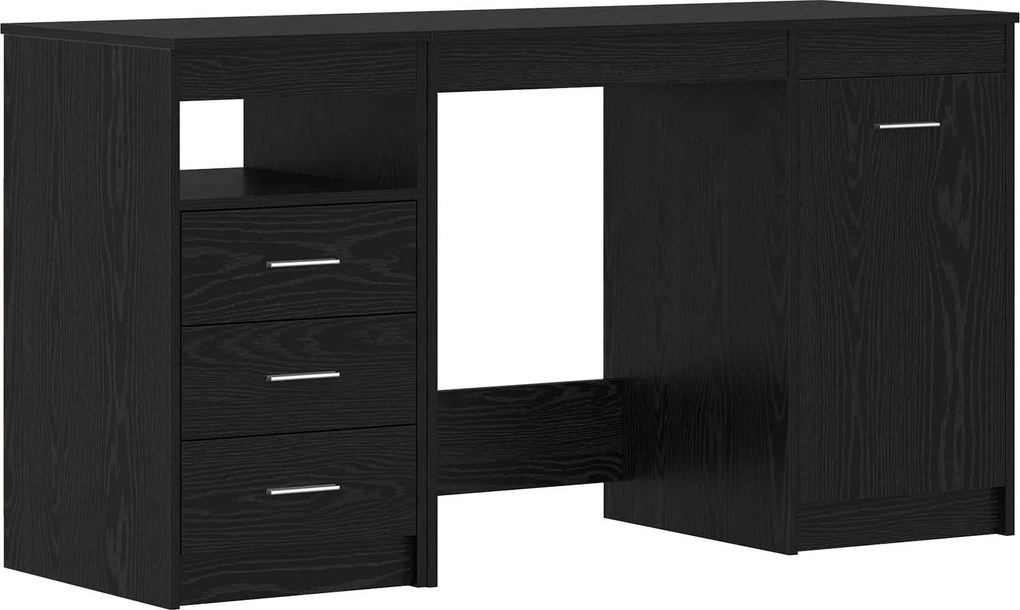 vidaXL Asztal fiókkal 2 pcs Fekete tölgy 140 x 50 x 76 cm Faanyag