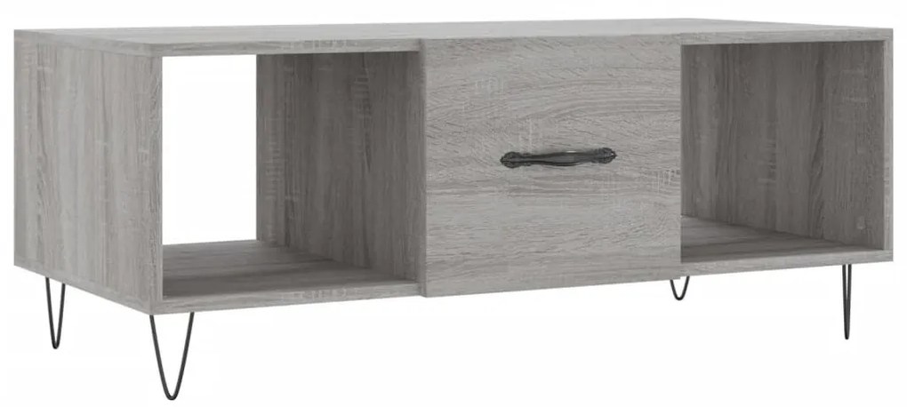 Szürke sonoma színű szerelt fa dohányzóasztal 102 x 50 x 40 cm