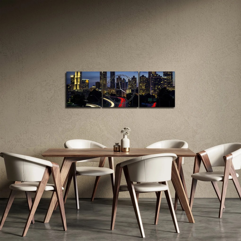 Éjszakai város képe (órával) (90x30 cm)
