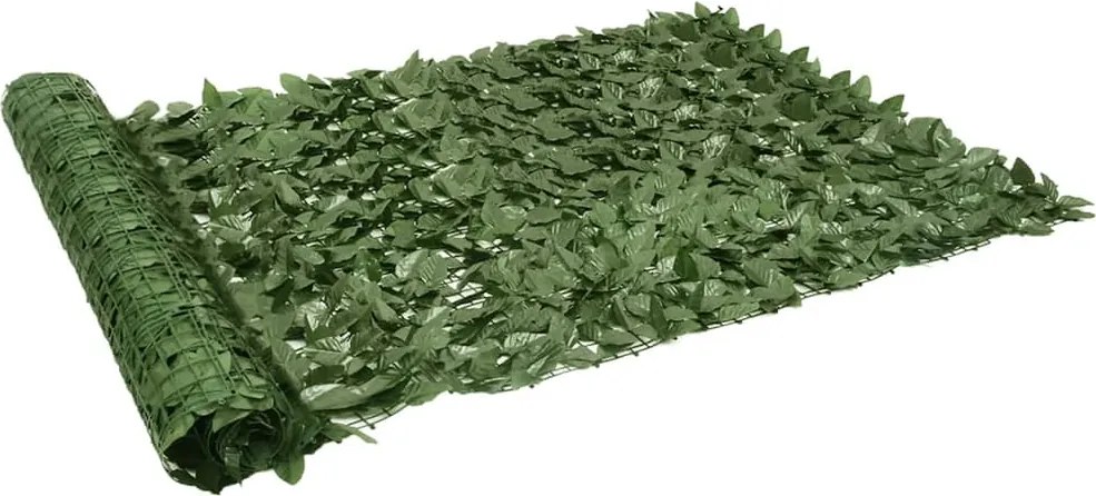 vidaXL sötétzöld leveles belátás elleni erkélyparaván 300 x 150 cm