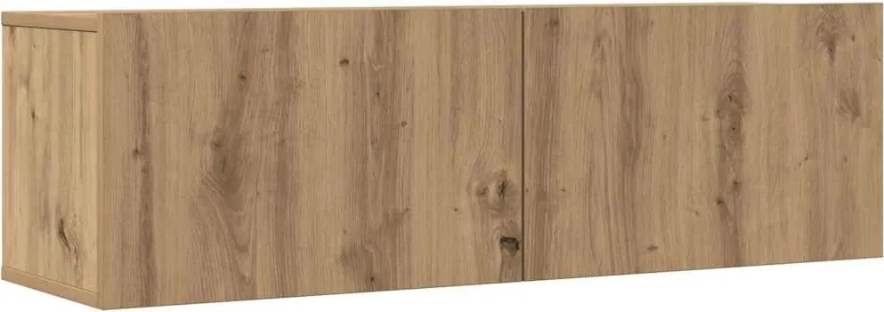 vidaXL 2 db kézműves tölgy falra szerelhető TV-szekrény 100x30x30 cm