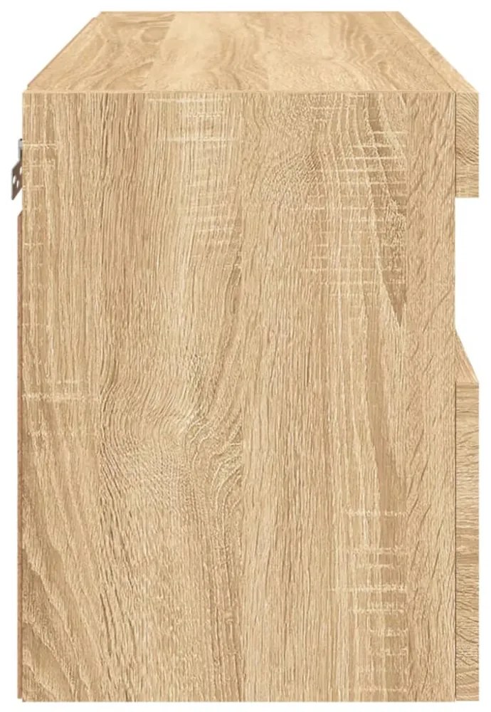 sonoma tölgy színű fali TV-szekrény LED-ekkel 60x30x40 cm