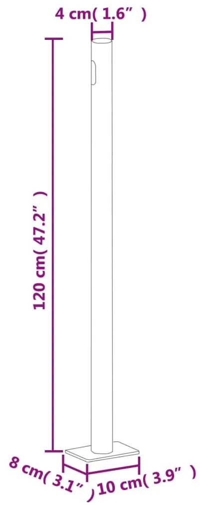antracitszürke behúzható oldalsó napellenző 200 x 600 cm