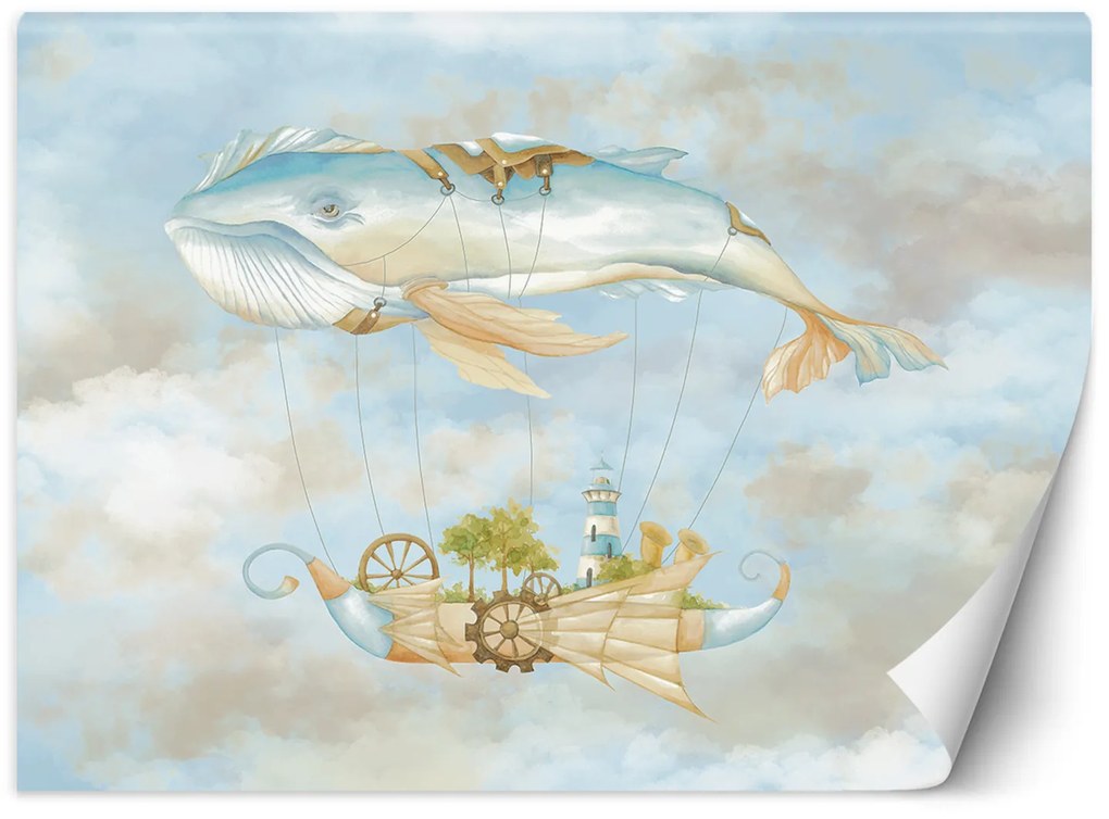 Gario Fotótapéta Repülo bálna és hajó a nap folyamán Anyag: Vlies, Méret: 400 x 280 cm