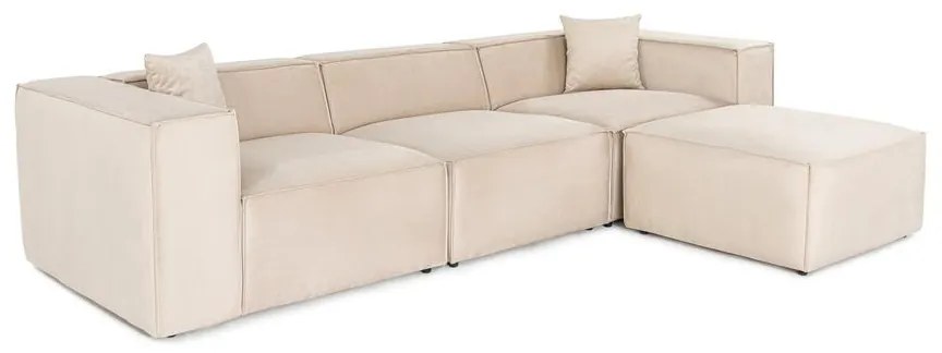 Sarokkanapé Lora (L1-O1-1R-POUFFE ) - Krém