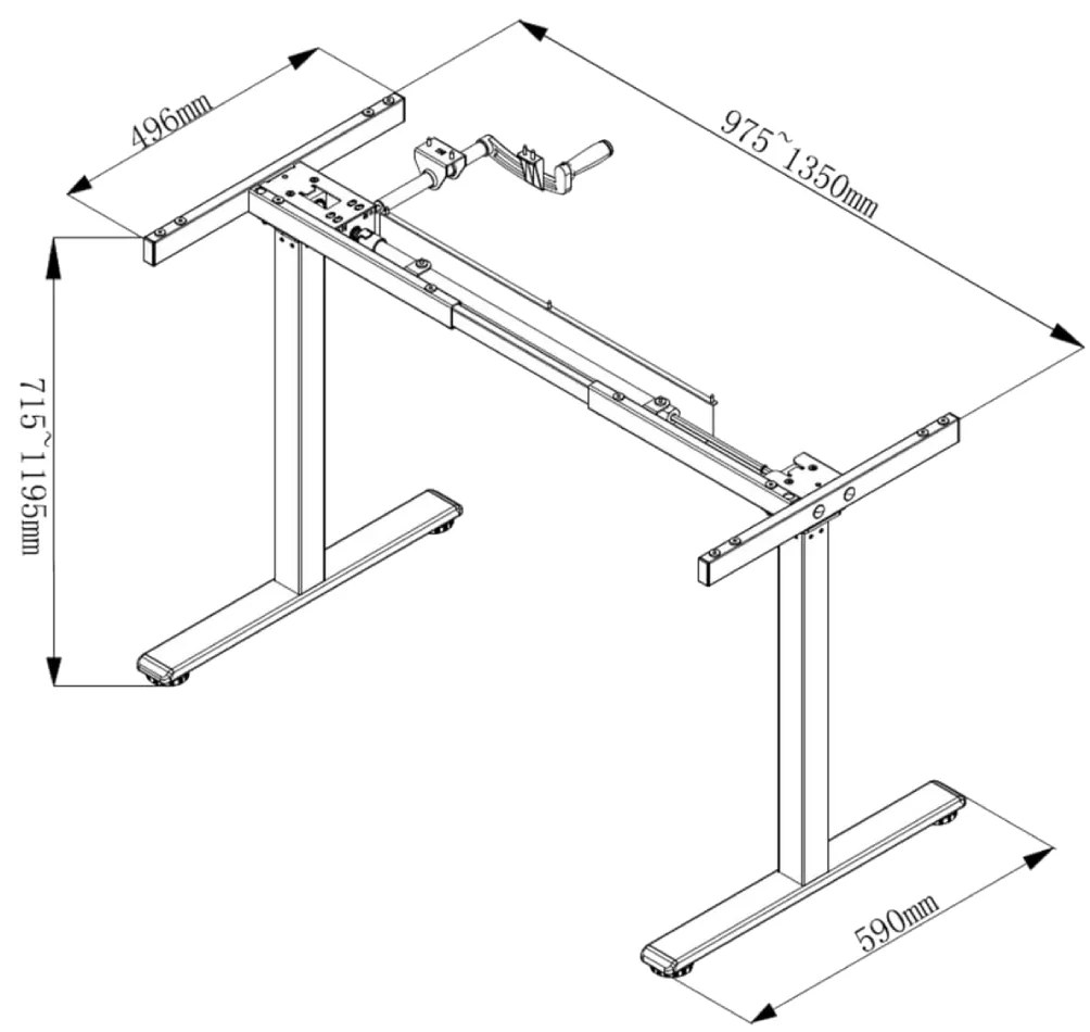 Állítható magasságú asztal Liftor Entry - Szürke