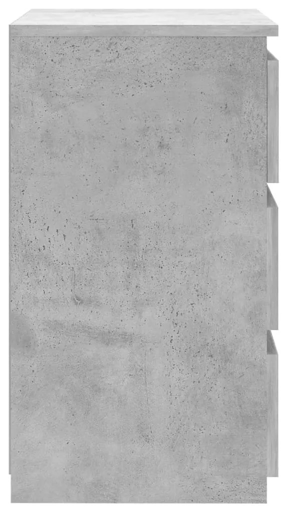 2 db betonszürke szerelt fa éjjeliszekrény 40 x 35 x 62,5 cm