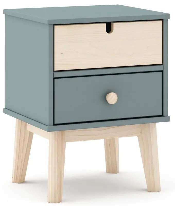 Szürkészöld gyerek éjjeliszekrény Estefania – Marckeric