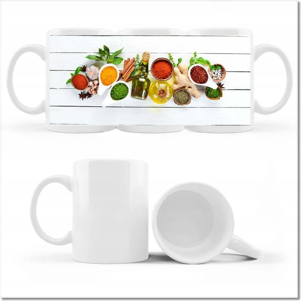 Nyomott mintás bögre Szárított fűszerek gyömbér