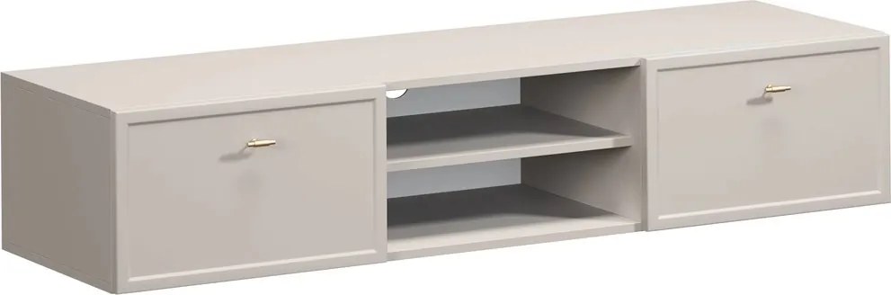 Lorini fali fiókos TV szekrény 150 cm - kasmír / arany T-bar fogantyúk