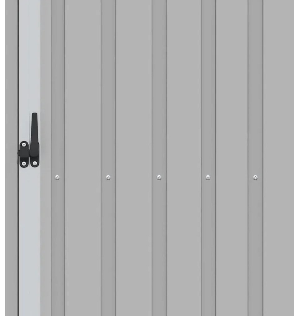 szürke horganyzott acél kerti tűzifatároló 245 x 98 x 159 cm