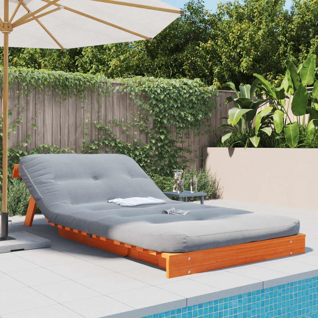 viaszbarna tömör fenyőfa futon kanapéágy matraccal 100x206x11cm