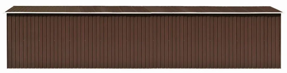 barna horganyzott acél kerti fészer 257 x 990 x 181 cm