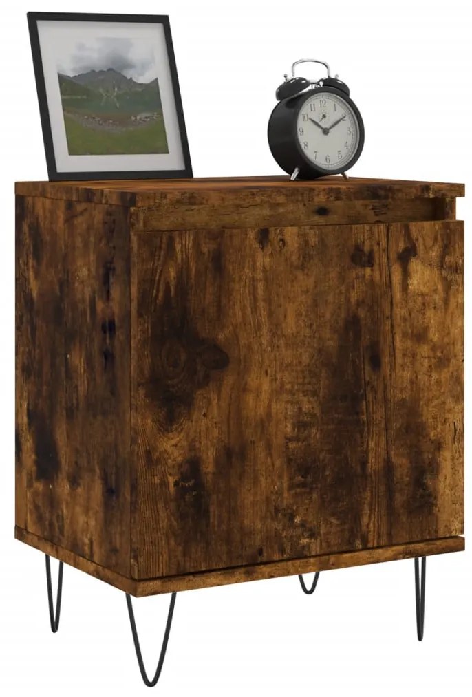 Füstös tölgy színű szerelt fa éjjeliszekrény 40 x 30 x 50 cm