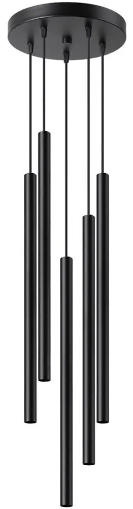 Sollux SL.1176 - Csillár zsinóron PASTELO 5xG9/8W/230V fekete