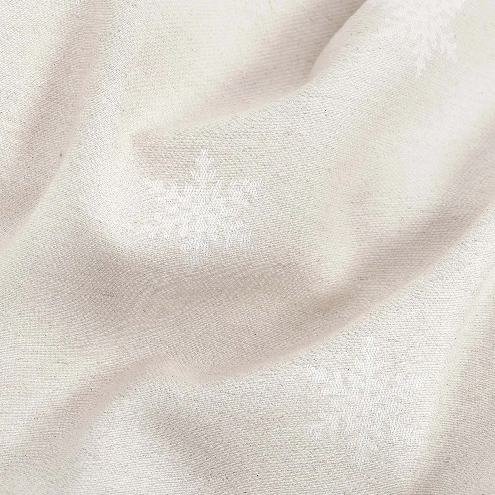 Goldea ovális terítő natura - hópelyhek természetes alapon 140 x 280 cm