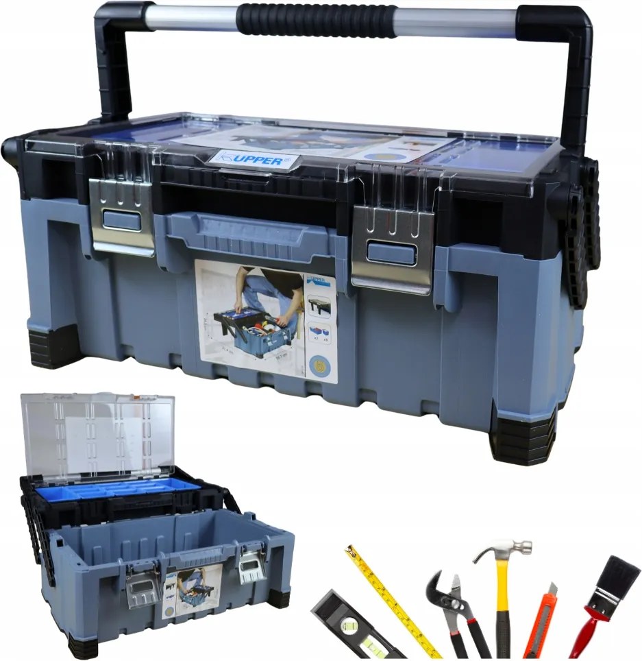 Robusztus szerszámosláda, moduláris rendszerező Keter rekesszel