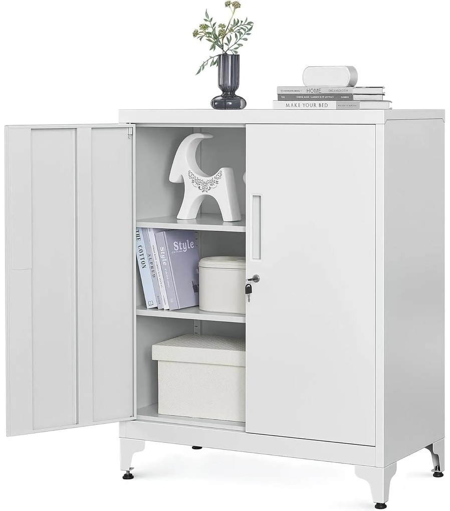 Irattartó szekrény, zárható multifunkciós tárolószekrény,matt szürke