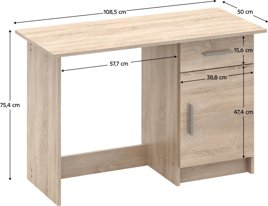 Univerzális PC asztal, sonoma tölgy, SIRISS NEW