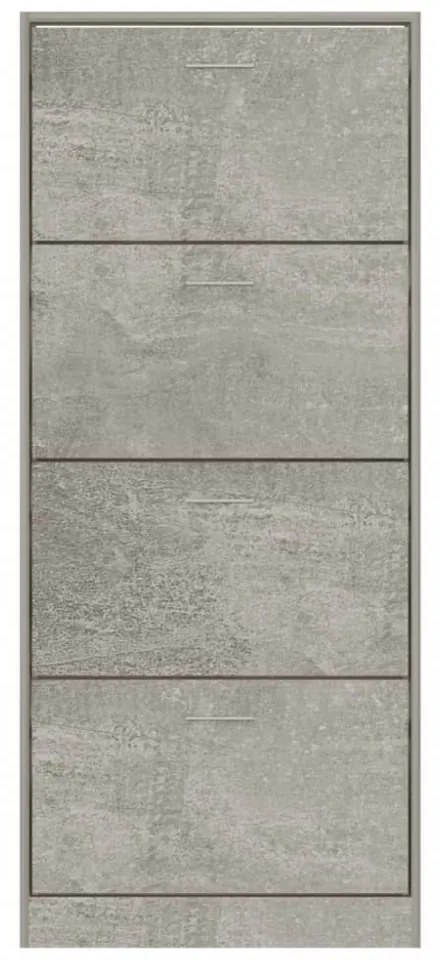 betonszürke szerelt fa cipőszekrény 63x24x147 cm