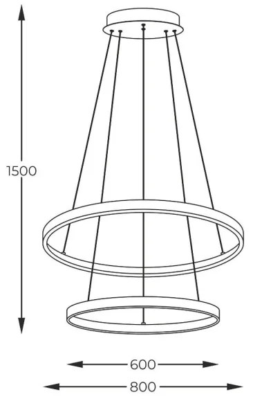Zuma Line 2023200-GD - LED Csillár zsinóron BRENO LED/60W/230V 3000/4000/6000K