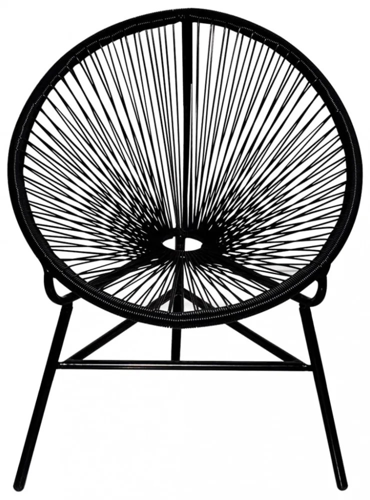 fekete polyrattan kerti kagylószék