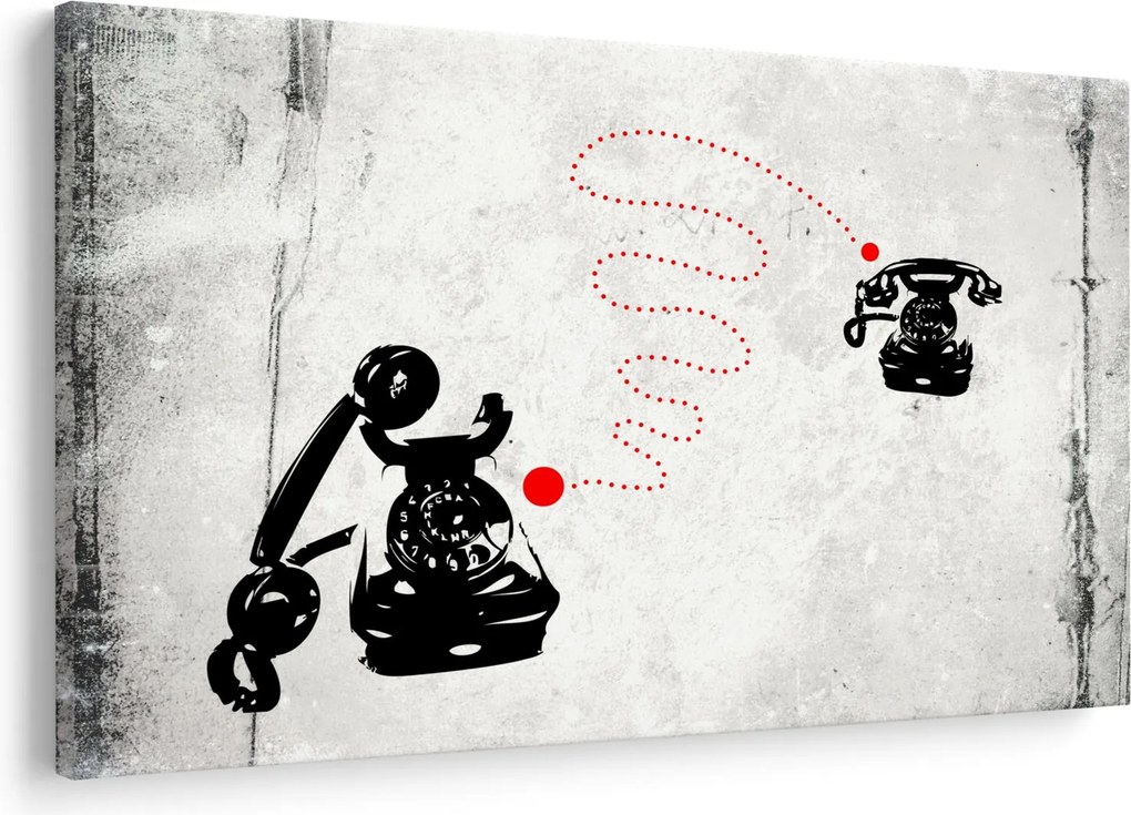 Kép - Telefon rajza Banksy stílusában (90x60 cm)