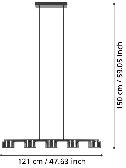 Eglo 39875 - LED Dimmelhető csillár zsinóron COPILLOS 5xLED/5,4W/230V