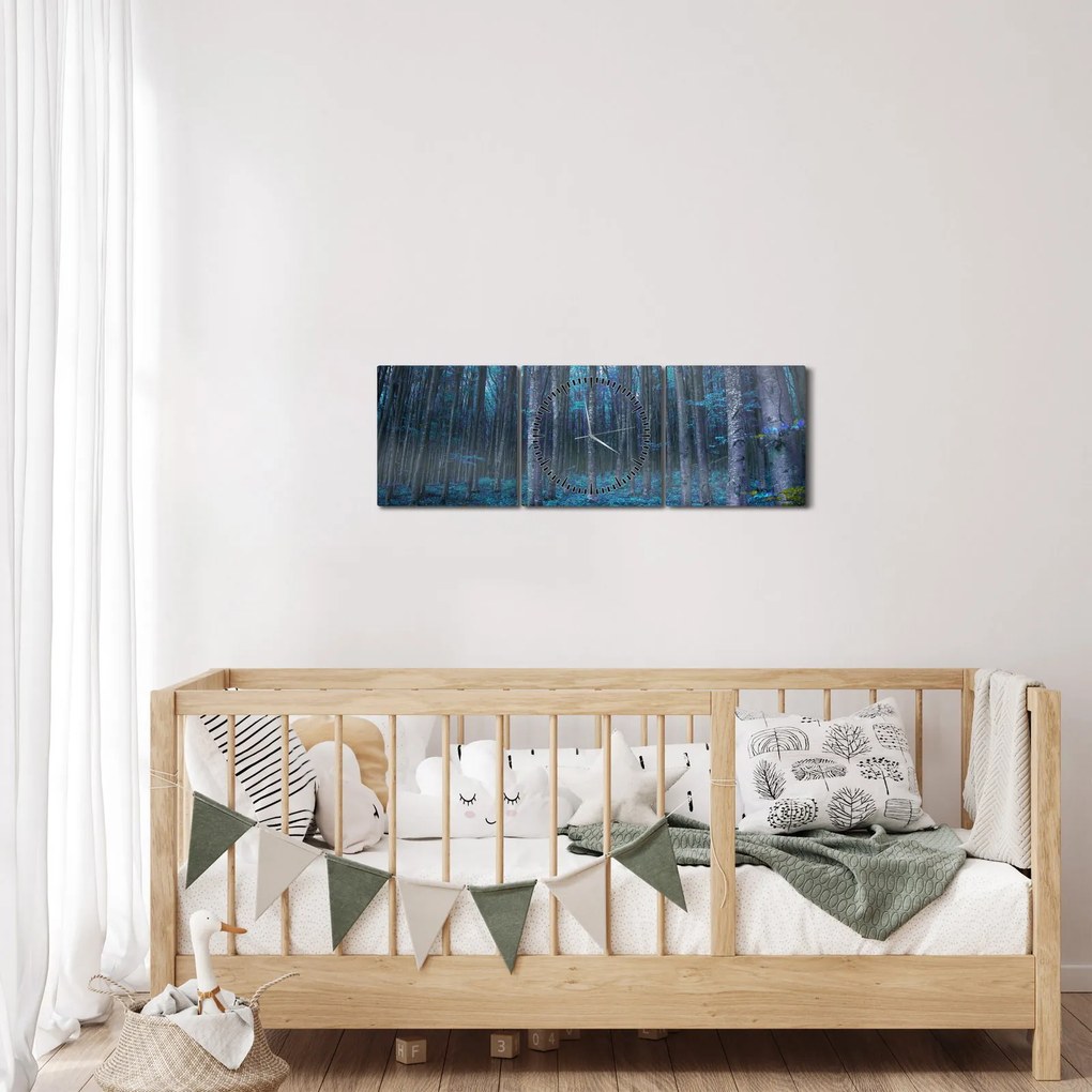 Kép - varázslatos erdő (órával) (90x30 cm)