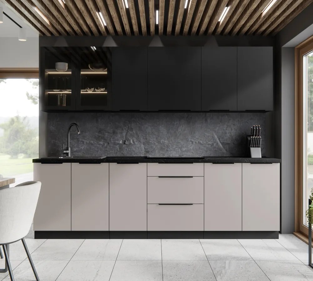 Felső szekrény, fekete, SIBER 50 G-90 1F