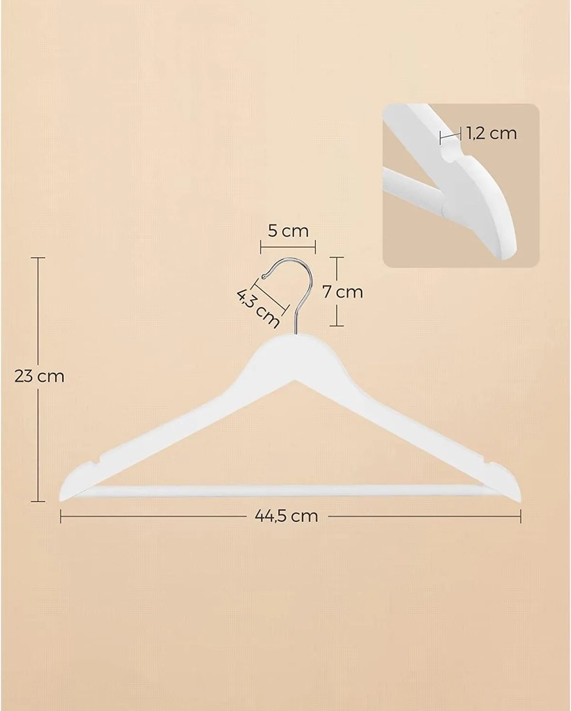 Vállfák, juharfa ruhafogasok vállrésszel 20 db-os csomag