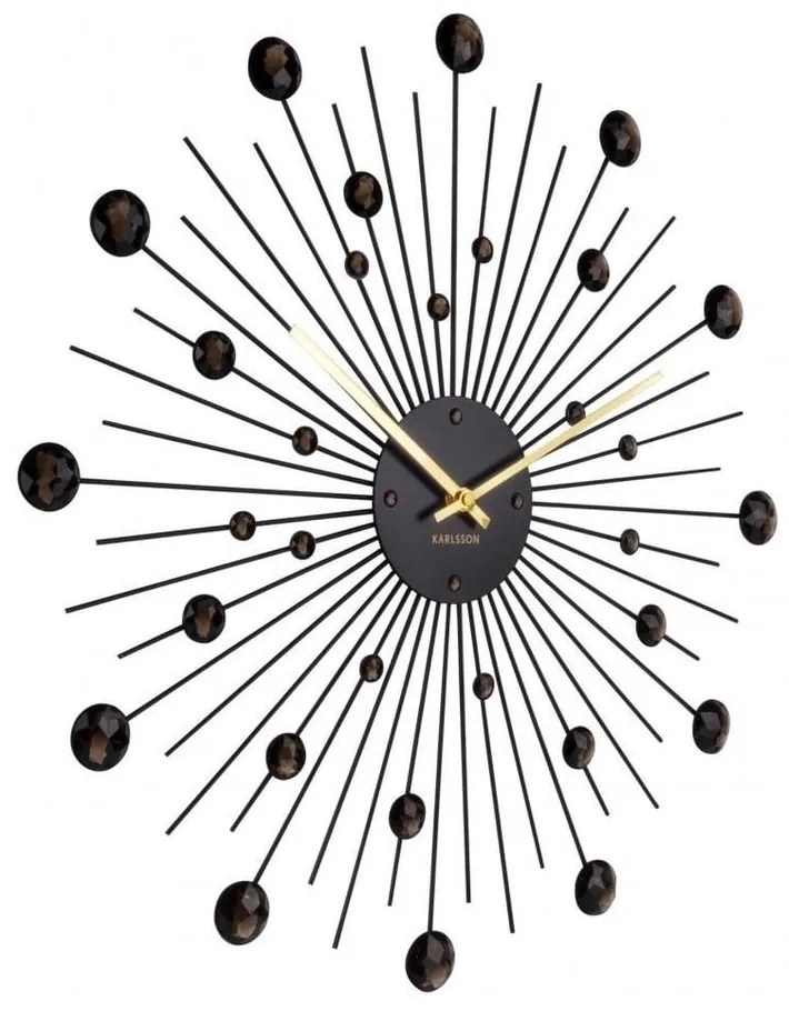Sunburst falióra fekete kristályokkal - Karlsson