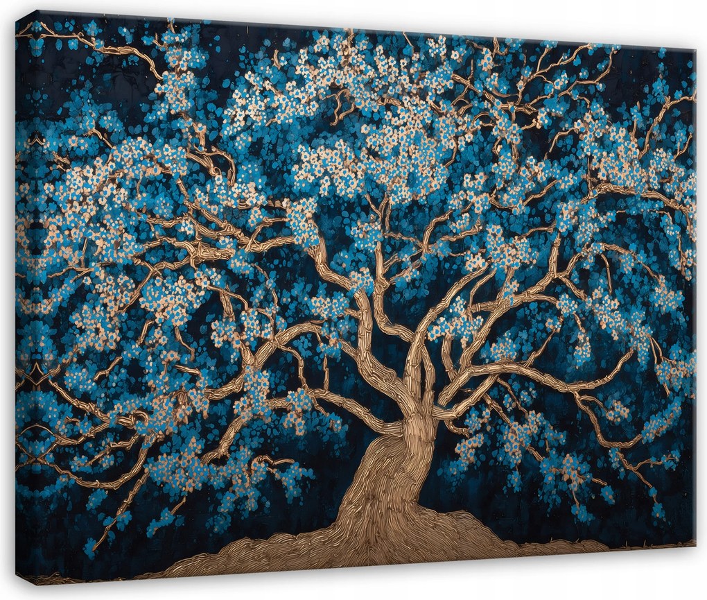 Vászonkép Fa Absztrakt Kék Nappali Hálószoba 60x40