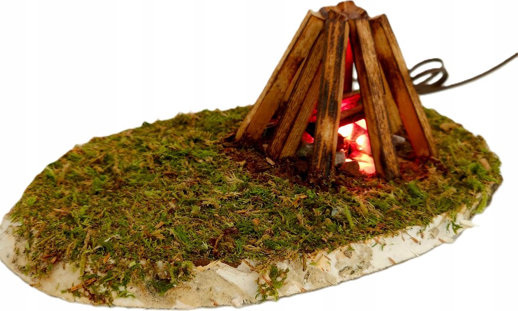 Ovális, megvilágított tűzrakóhely 6,0 x 6,0cm , 8-12cm magas figurákhoz