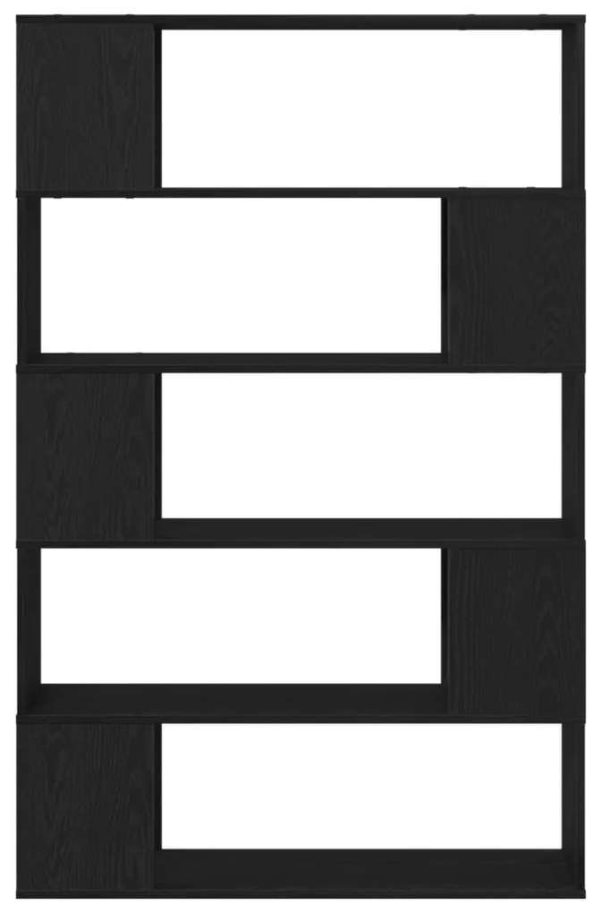 Könyvespolc, Fekete Tölgy, 100x24x155 cm, Műanyagból