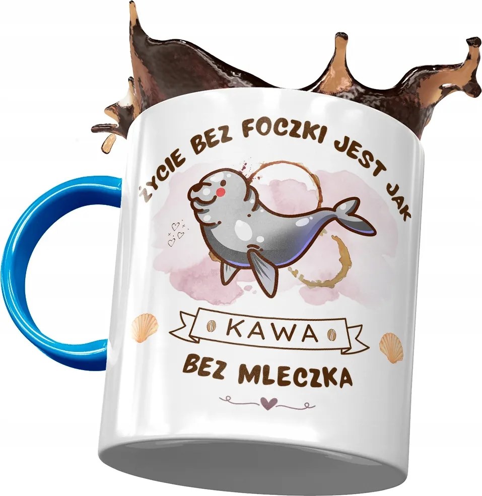 Kék bögre pecséttel ajándékba fotónyomattal