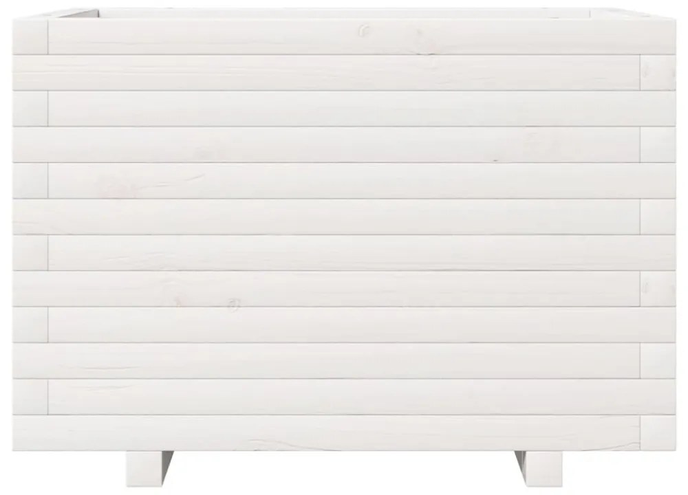vidaXL fehér tömör fenyőfa virágláda 70 x 40 x 49,5 cm