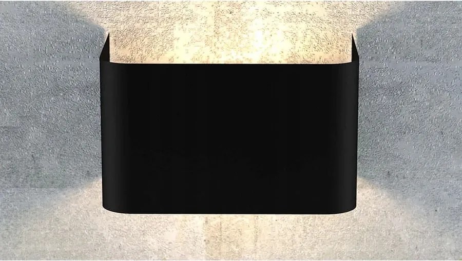 Fali lámpa fekete fém felső alsó minimalista nappaliba Emibig