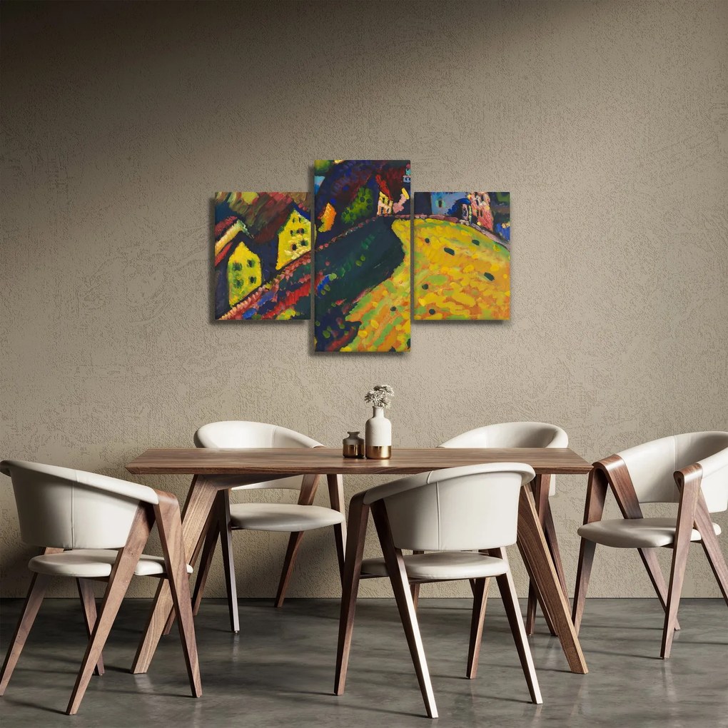 Kép - Vasily Kandinsky, Houses at Murnau, reprodukciók (90x60 cm)