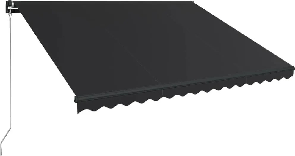 Antracitszürke kézzel behúzható napellenző 450 x 300 cm