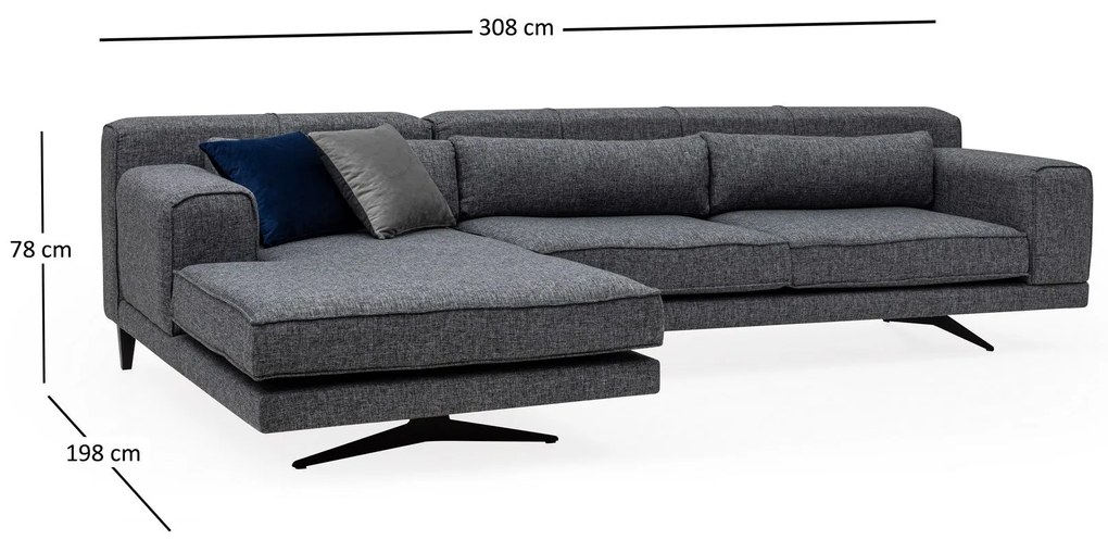 Sarokkanapé Jivago Balos (Chl-2R) - Szürke