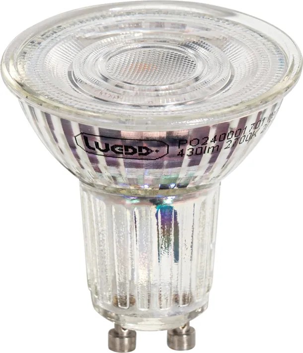 5 db-os GU10 50 mm-es szabályozható átlátszó LED izzókészlet 4,9W 430 lm 2700K