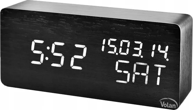 Óra Ébresztőóra Fa Led Elektronikus Digitális Álló – Hőmérő Dátum