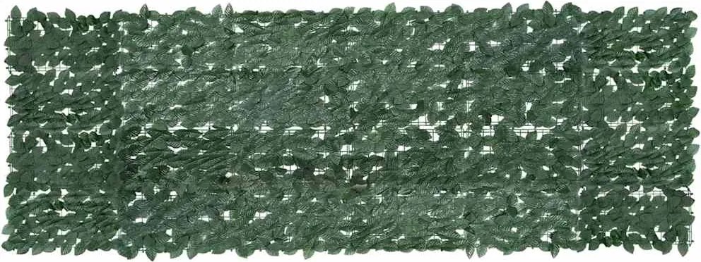 vidaXL sötétzöld leveles erkélyparaván 300 x 100 cm