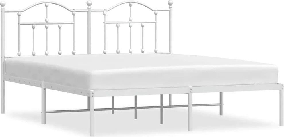 vidaXL fehér fém ágykeret fejtámlával 183 x 213 cm