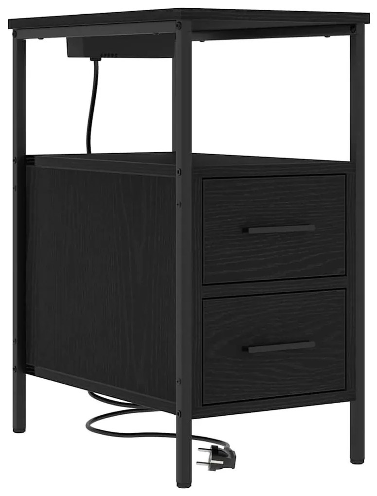 Éjjeli Szekrények 2 pcs Musta tammi 30 x 48 x 61 cm Faanyag