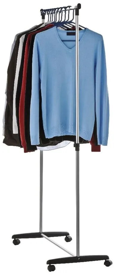 Ezüstszínű fém teleszkópos-gurulós ruhatartó állvány – Premier Housewares