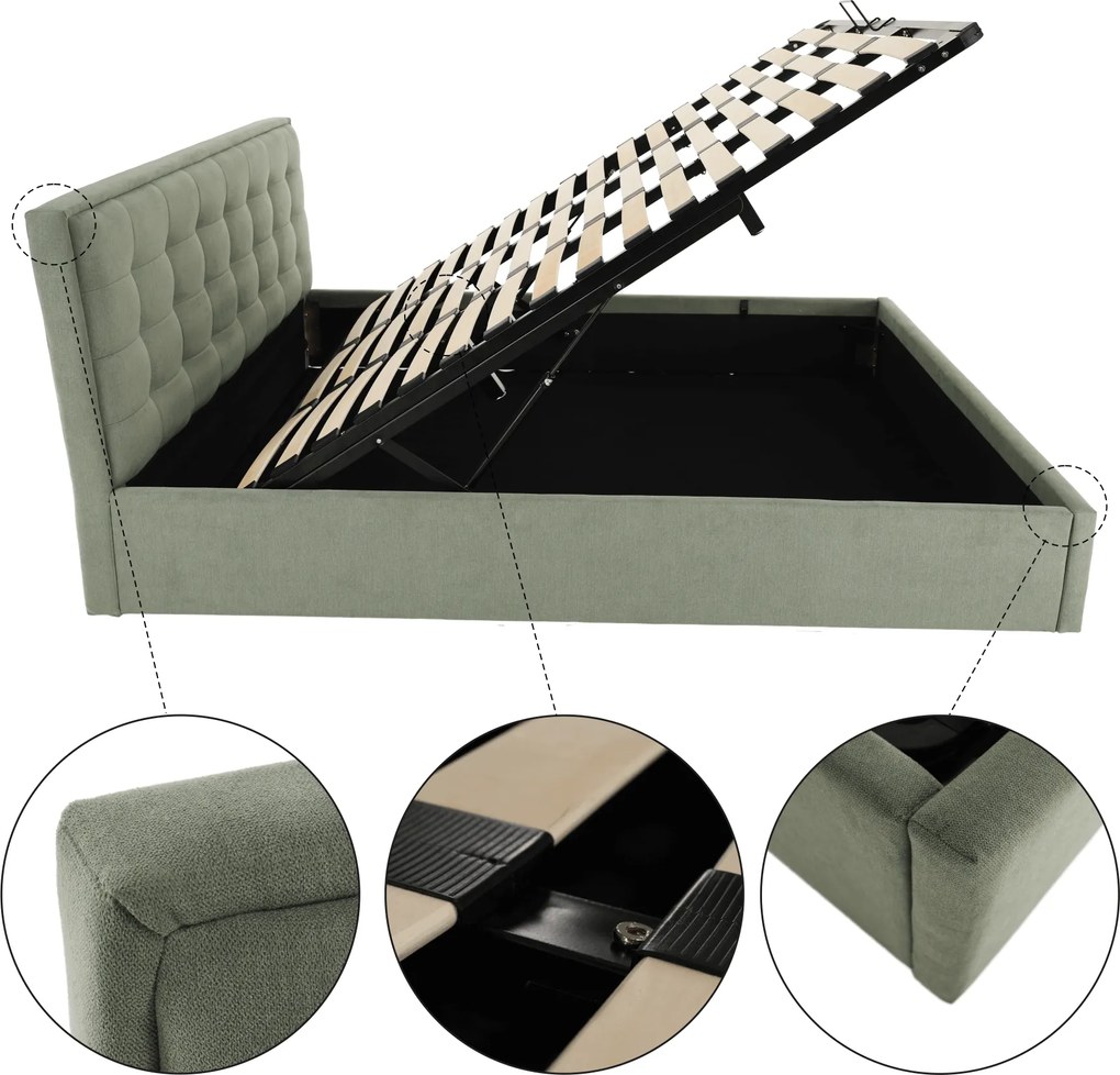 Ágy, menta, 180x200, ELSIE