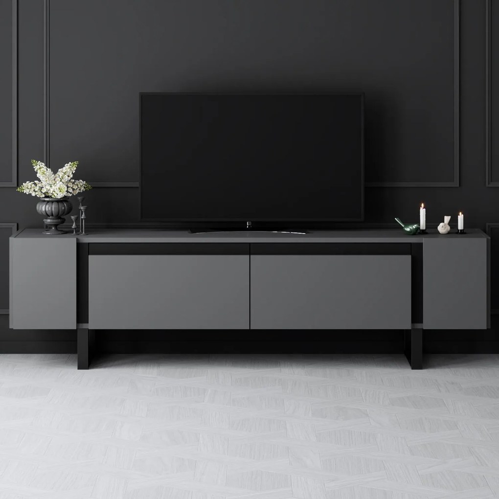 TV szekrény Yildiz - Anthracite, Black